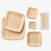 Natural Bamboo-Style Plates for Event Catering Natural Bamboo-Style Plates for Event Catering