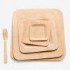 Natural Bamboo-Style Plates for Event Catering Natural Bamboo-Style Plates for Event Catering