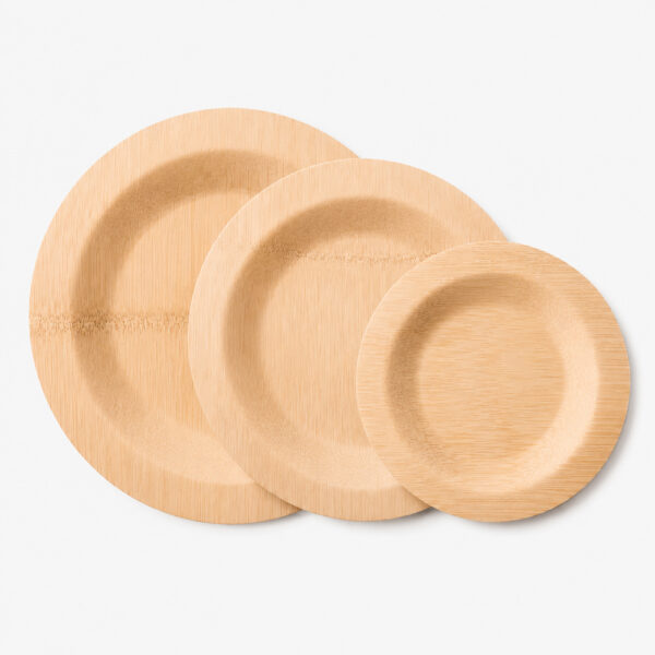 Natural Bamboo-Style Plates for Event Catering Natural Bamboo-Style Plates for Event Catering