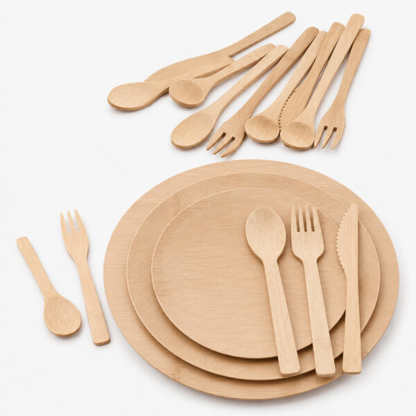 Natural Bamboo-Style Plates for Event Catering Natural Bamboo-Style Plates for Event Catering