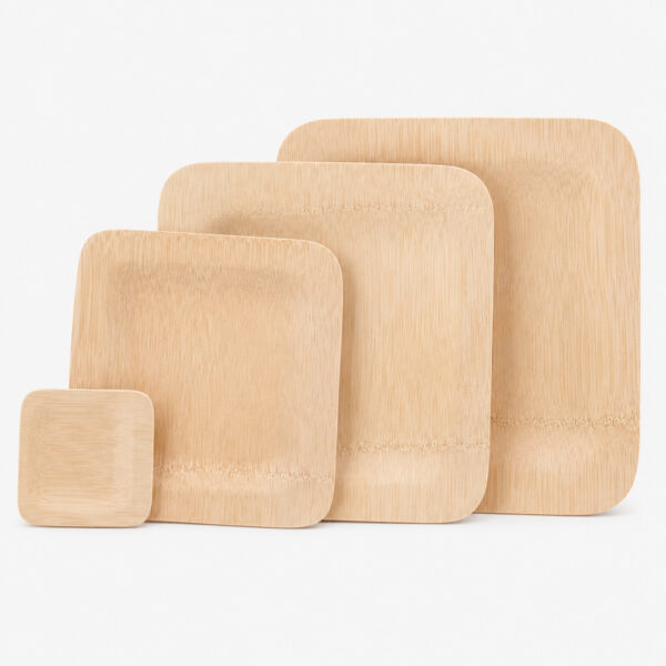Natural Bamboo-Style Plates for Event Catering Natural Bamboo-Style Plates for Event Catering