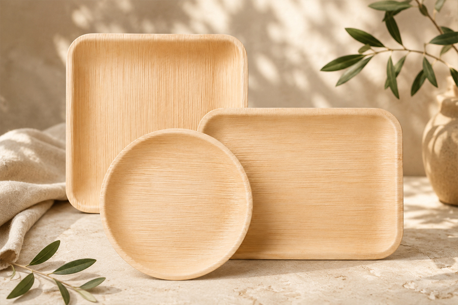Natural bamboo plates for supermarket and private label buyers