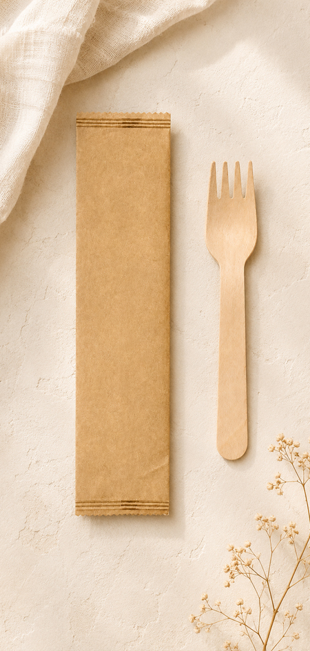 Natural bamboo tableware for events and corporate catering