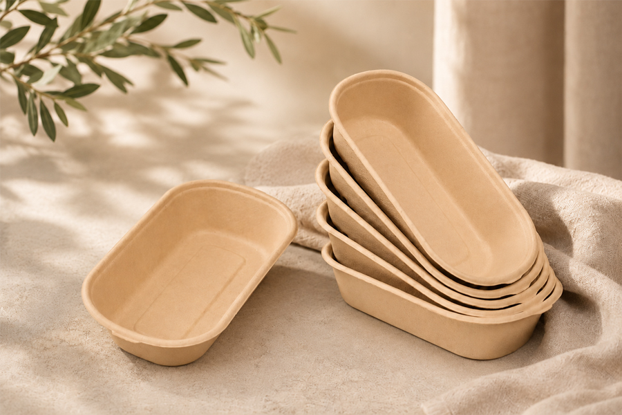 Natural fiber bowls for fruit, snacks, and catered events