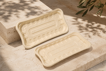 OEM bamboo fiber serving trays with custom packaging