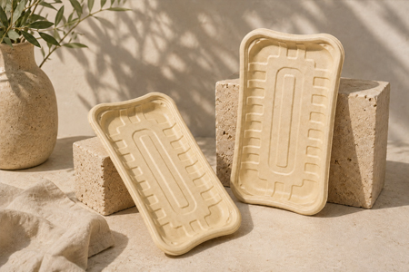 OEM bamboo fiber serving trays with custom packaging