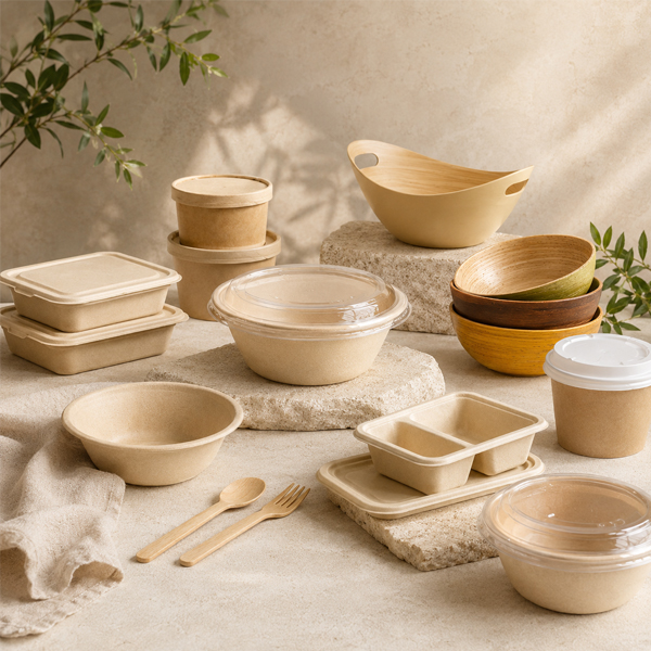 OEM disposable bamboo bowls with custom carton packaging