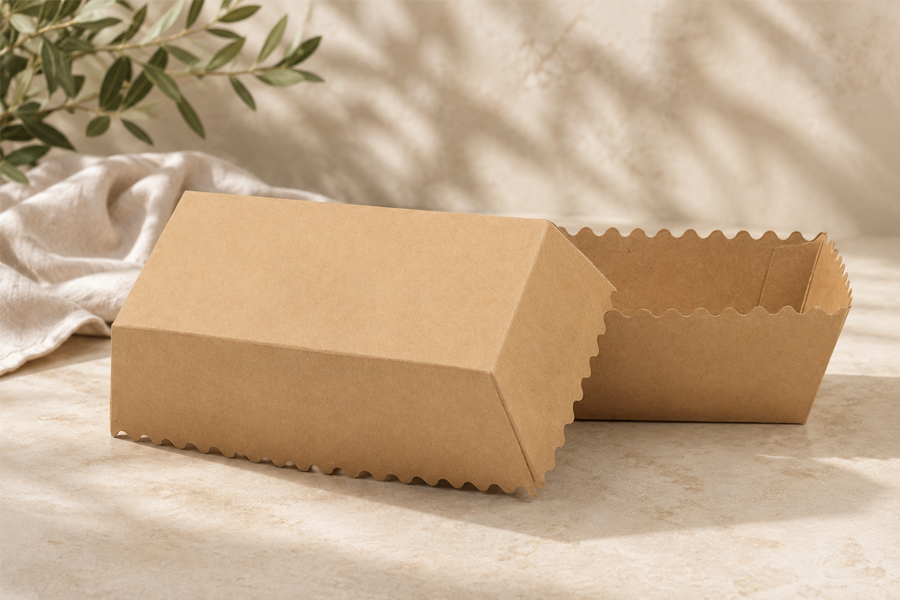 Open disposable trays for fries, snacks, and desserts