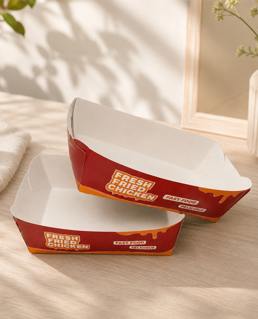 Open food boats for snacks and concession stand menus