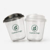 PET Cold Cup with Custom Logo and Flat Lid