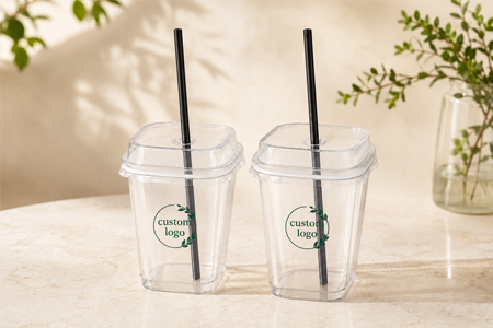 PET cups with dome lids for topping-heavy cold beverages