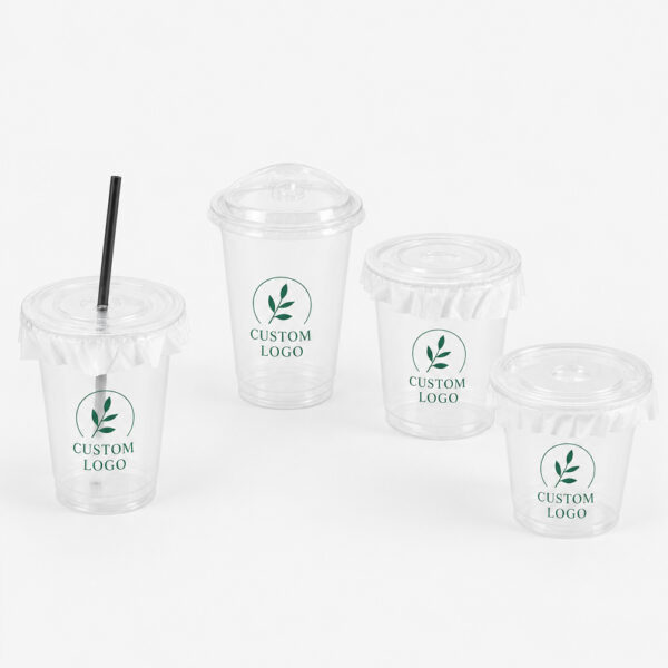 PP Cold Drink Cups with Flat and Dome Lid Options