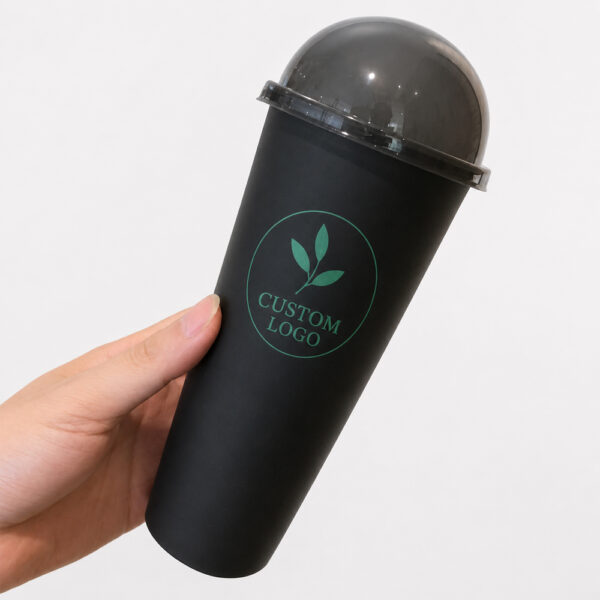 PP Cold Drink Cups with Flat and Dome Lid Options