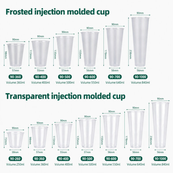 PP Injection Molded Cup with 90mm Rim