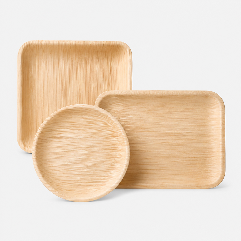 Palm Leaf-Style Disposable Plates for Catering