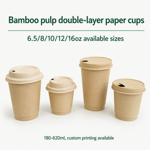 Paper Cups with Bamboo Pulp Double-Layer Design