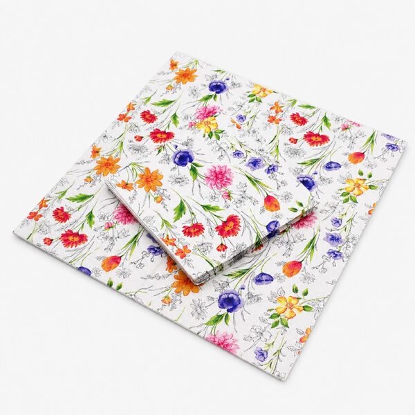 Paper Napkins with Floral Print for Table Service