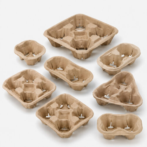 Paper Pulp Drink Carrier Tray for Takeaway Cups Paper Pulp Drink Carrier Tray for Takeaway Cups