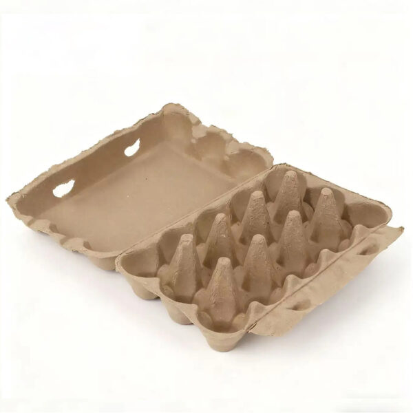 Paper Pulp Egg Carton with Hinged Lid Paper Pulp Egg Carton with Hinged Lid