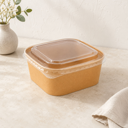 Paper bowls and fiber bowls for hot and cold food