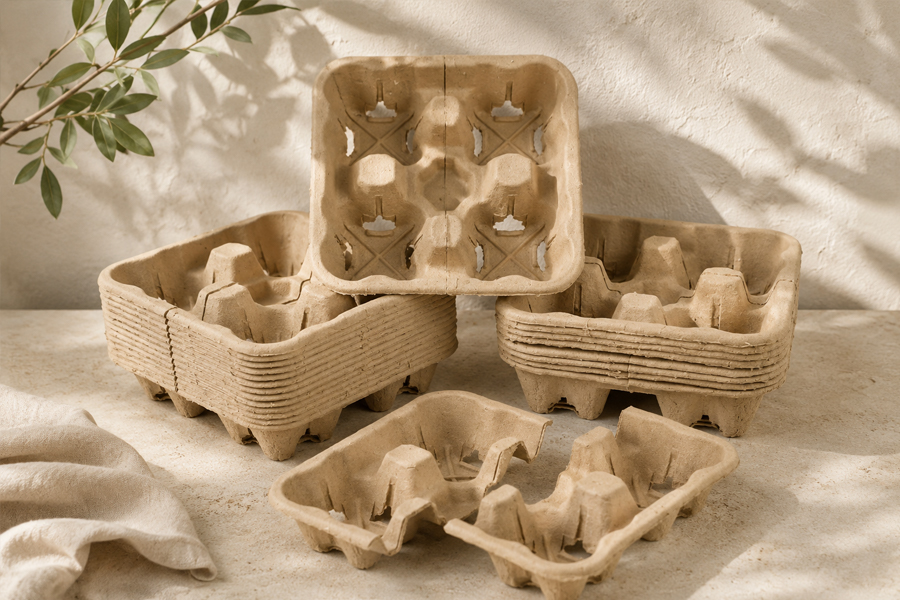 Paper cup holder tray for beverage delivery and catering