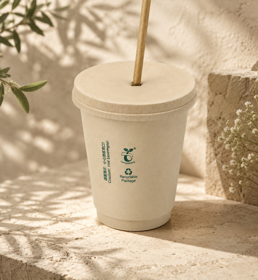 Paper cups lids and sleeves for commercial beverage service