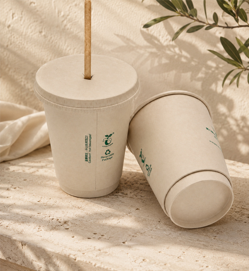 Paper cups lids and sleeves for commercial beverage service