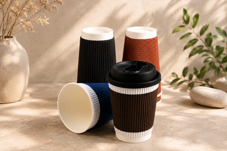 Paper cups with lids for wholesale takeaway packaging supply