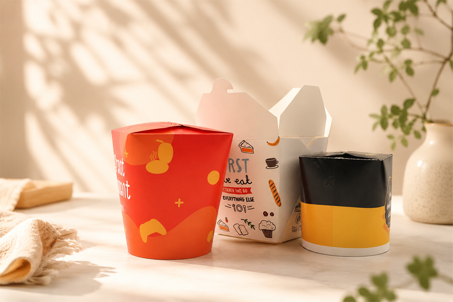Paper food bucket for fries, nuggets, and fried snacks
