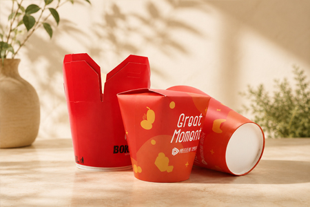 Paper food bucket for fries, nuggets, and fried snacks