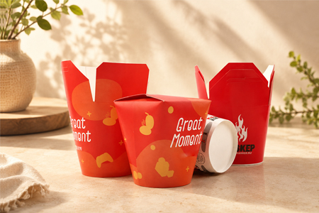 Paper food bucket for fries, nuggets, and fried snacks