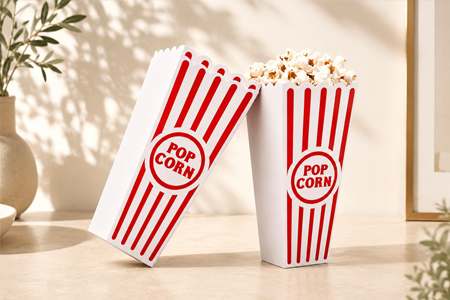 Paper popcorn buckets for cinemas and event concessions