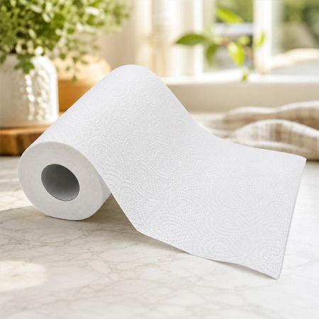 Perforated kitchen towel rolls for distributors and hospitality supply