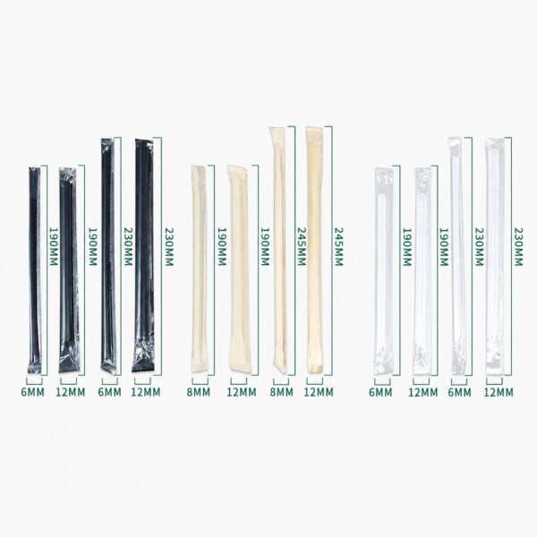 Plastic Drinking Straws in Multiple Sizes and Wraps