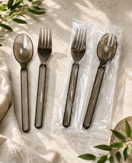 Plastic cutlery sets supplier for supermarket meal programs
