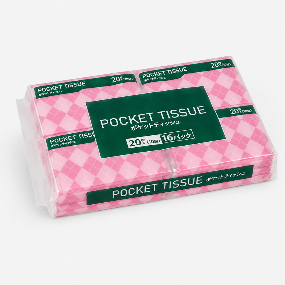 Pocket Tissue Multipack in Pink Printed Wrap