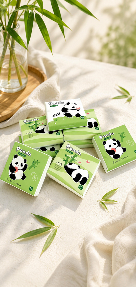 Pocket tissue product range with standard and mini pack formats