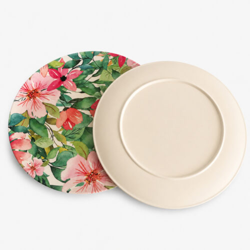 Printed Bamboo-Style Plate for Catering Service