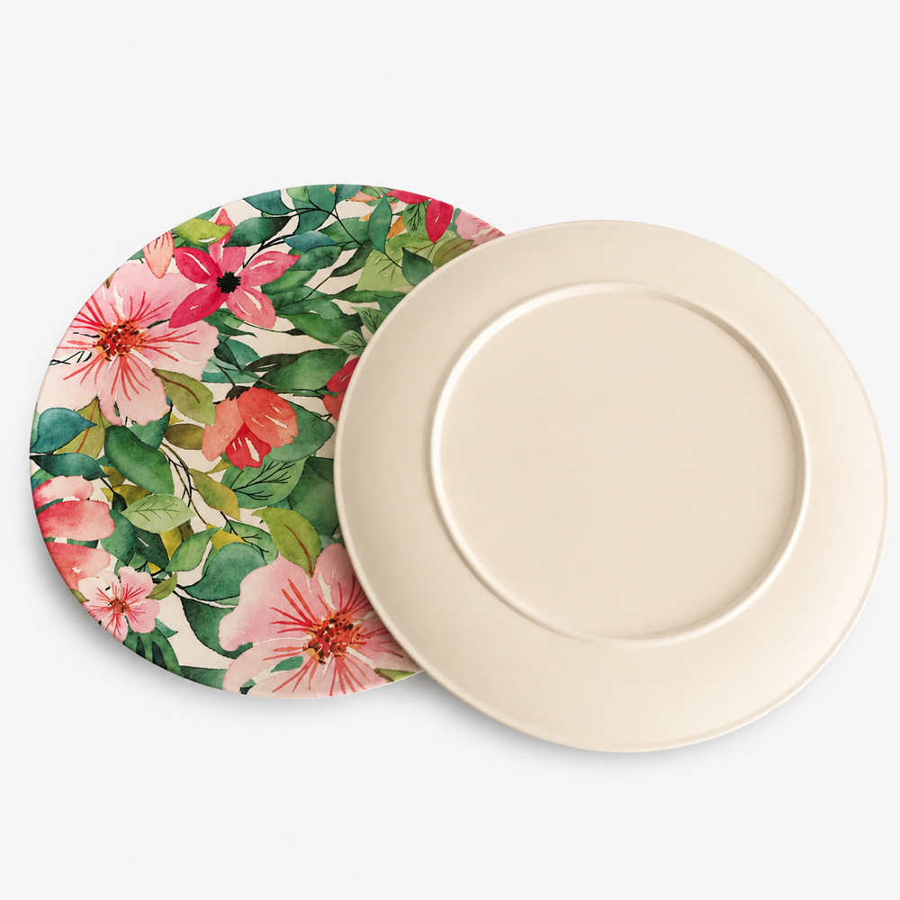 Printed Bamboo-Style Plate for Catering Service