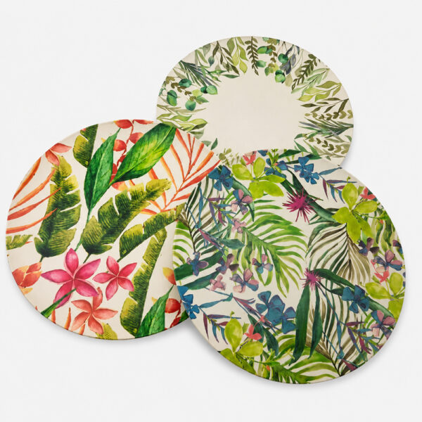 Printed Bamboo-Style Plate for Catering Service Printed Bamboo-Style Plate for Catering Service