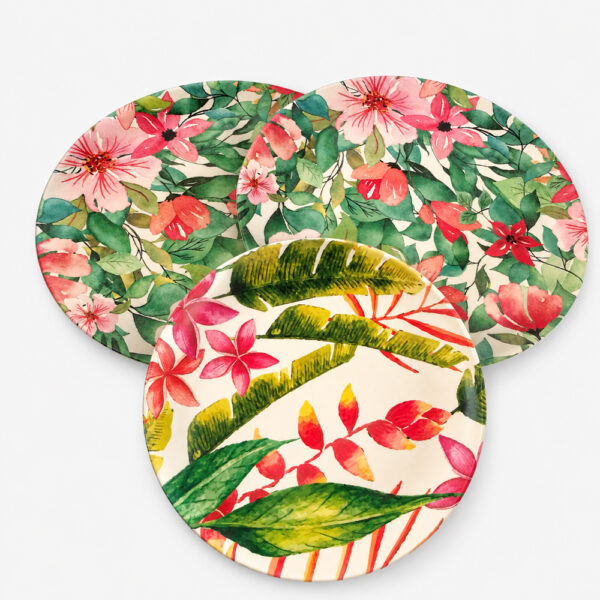 Printed Bamboo-Style Plate for Catering Service Printed Bamboo-Style Plate for Catering Service
