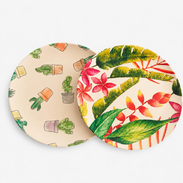 Printed Bamboo-Style Plate for Catering Service Printed Bamboo-Style Plate for Catering Service