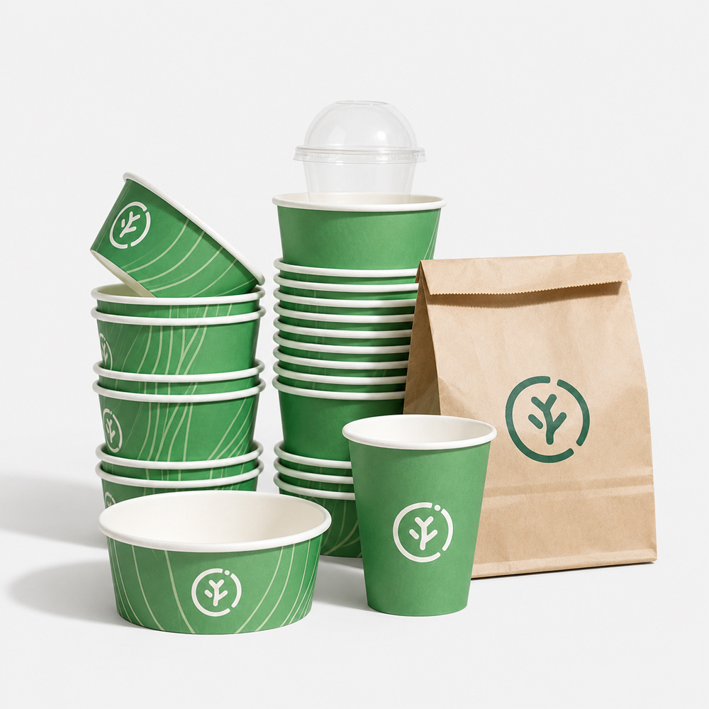 Printed Paper Bowl for Salad and Takeaway Meals