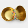 Printed Paper Bowl with Gold-Tone Rim for Snack Service Printed Paper Bowl with Gold-Tone Rim for Snack Service