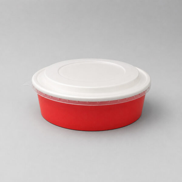 Printed Paper Bowls with Clear Lids for Takeaway Printed Paper Bowls with Clear Lids for Takeaway