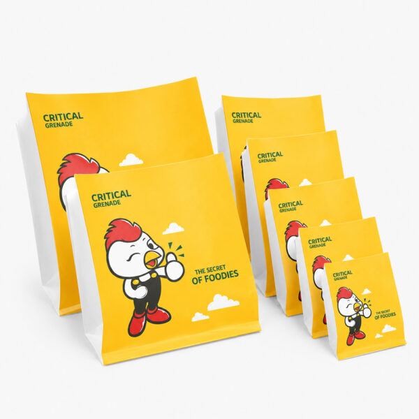 Printed Paper Food Bags for Takeaway Snacks Printed Paper Food Bags for Takeaway Snacks