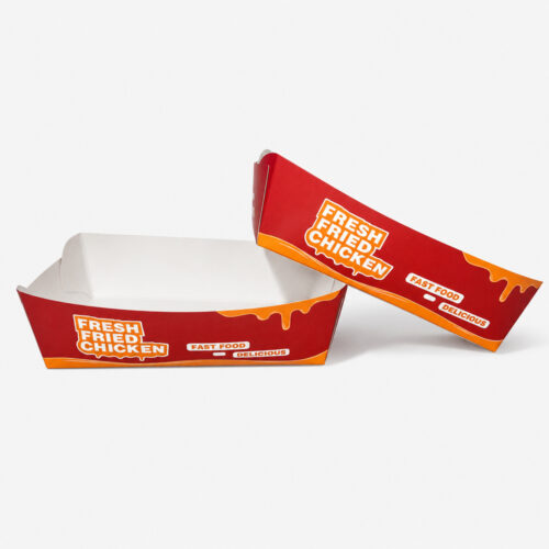 Printed Paper Food Tray for Fried Chicken Service
