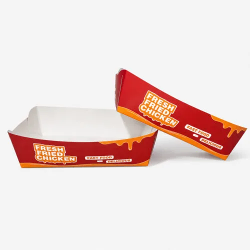 Printed Paper Food Tray for Fried Chicken Service
