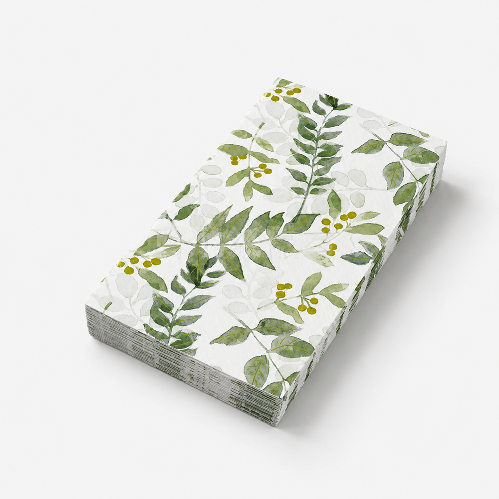 Printed Paper Napkins with Floral Botanical Designs