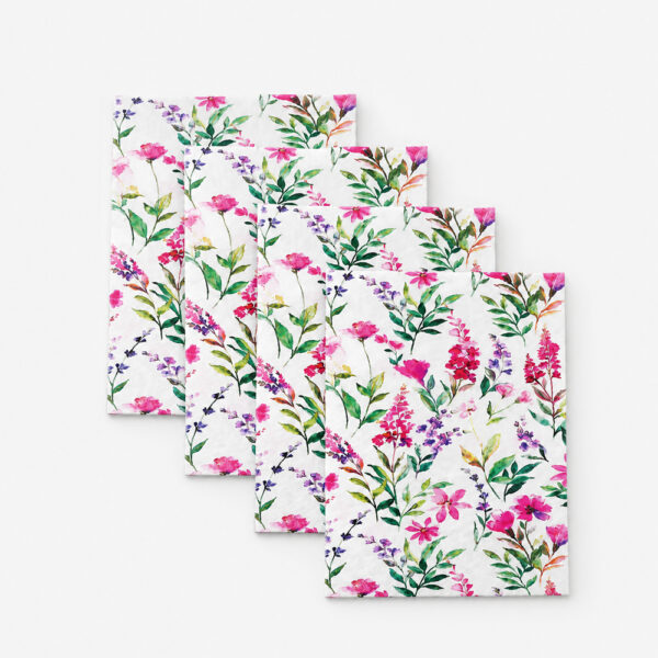 Printed Paper Napkins with Floral Botanical Designs Printed Paper Napkins with Floral Botanical Designs